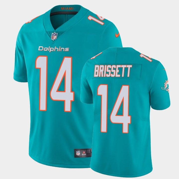 Men Miami Dolphins #14 Jacoby Brissett Nike Green Vapor Limited NFL Jersey->miami dolphins->NFL Jersey